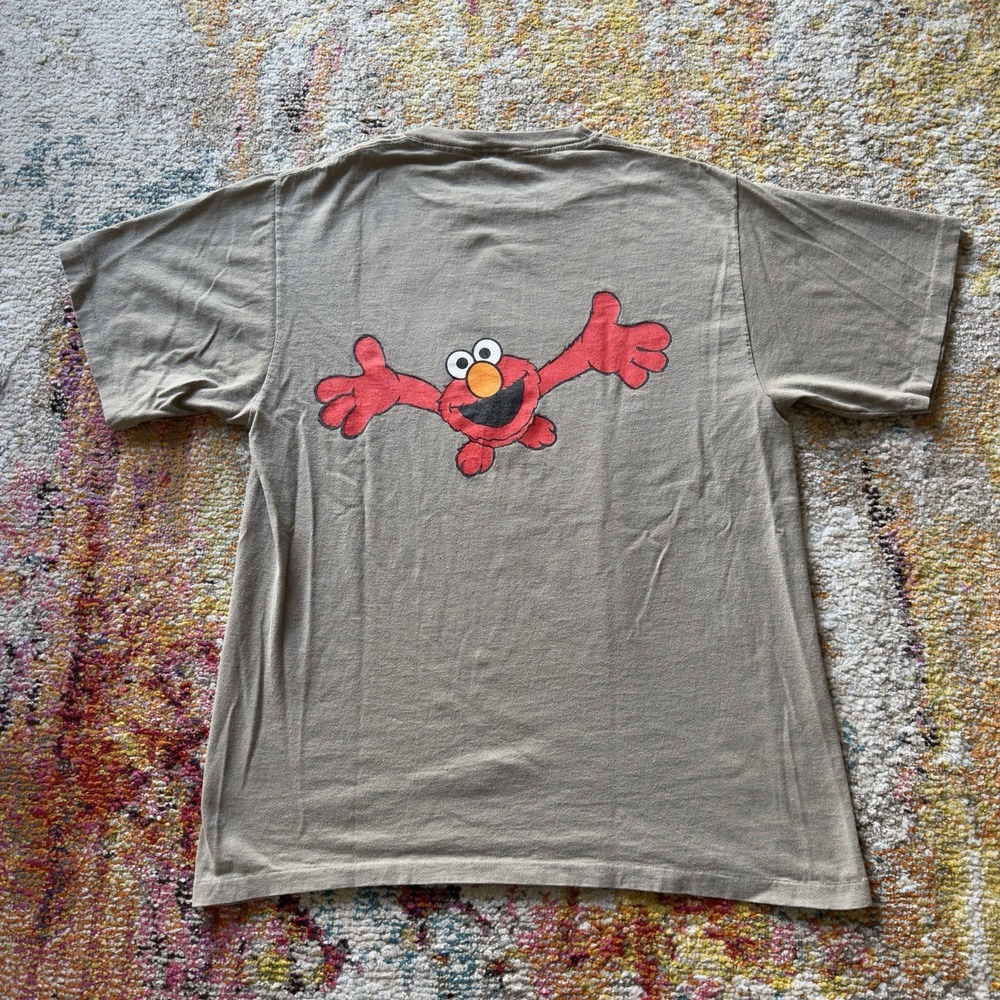 Vtg 90s Sesame Street Elmo Jim Henson Changes Brown T-Shirt L Single Stitch